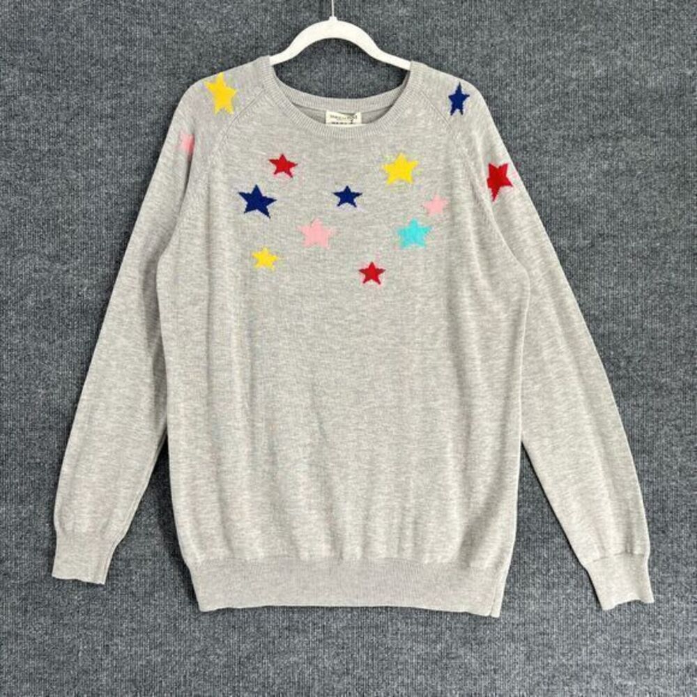 Sugarhill Brighton Modcloth Jules Colored Star Sweater Womens 14 Gray Tunic New
